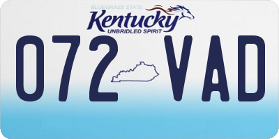 KY license plate 072VAD