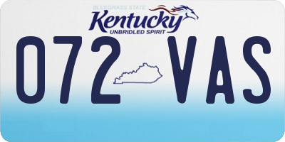 KY license plate 072VAS