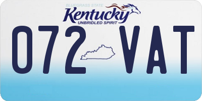 KY license plate 072VAT