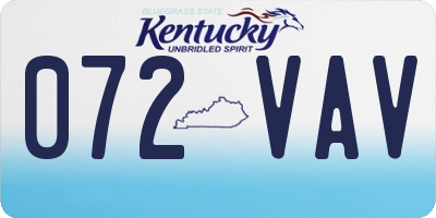KY license plate 072VAV