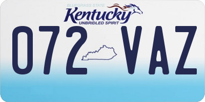 KY license plate 072VAZ