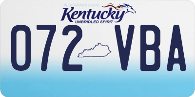 KY license plate 072VBA