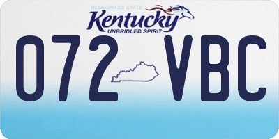 KY license plate 072VBC