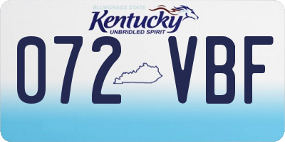 KY license plate 072VBF
