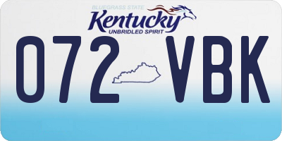 KY license plate 072VBK