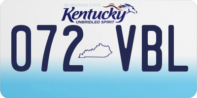 KY license plate 072VBL