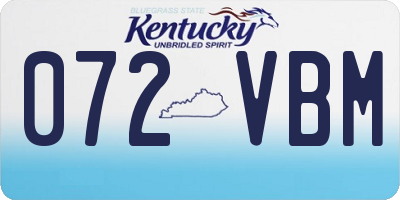KY license plate 072VBM