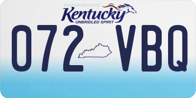 KY license plate 072VBQ