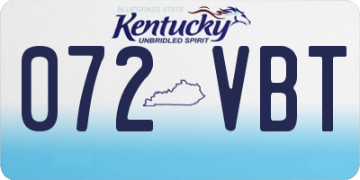 KY license plate 072VBT