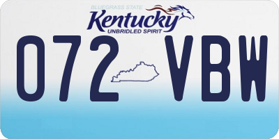 KY license plate 072VBW