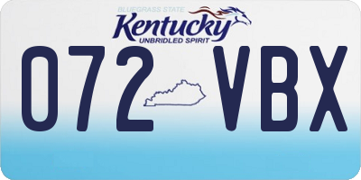 KY license plate 072VBX