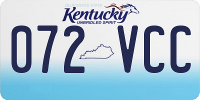 KY license plate 072VCC