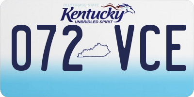 KY license plate 072VCE