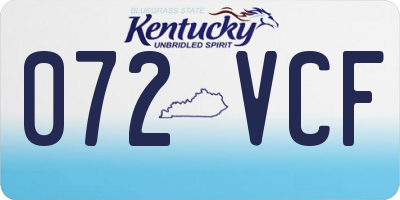 KY license plate 072VCF
