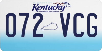 KY license plate 072VCG