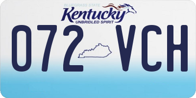 KY license plate 072VCH