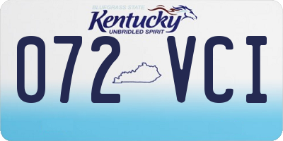 KY license plate 072VCI