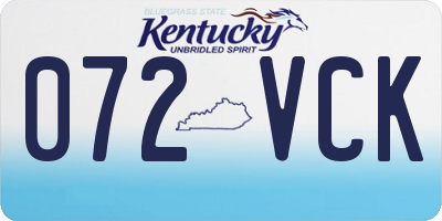 KY license plate 072VCK