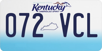 KY license plate 072VCL