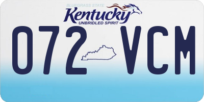 KY license plate 072VCM
