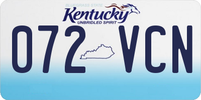 KY license plate 072VCN