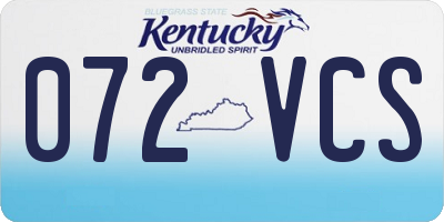 KY license plate 072VCS