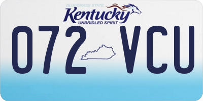 KY license plate 072VCU