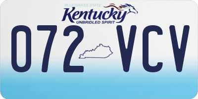 KY license plate 072VCV