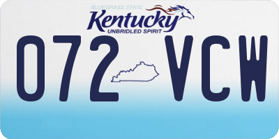 KY license plate 072VCW