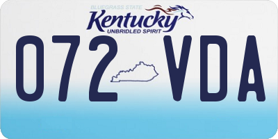 KY license plate 072VDA