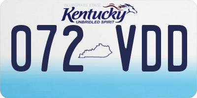 KY license plate 072VDD