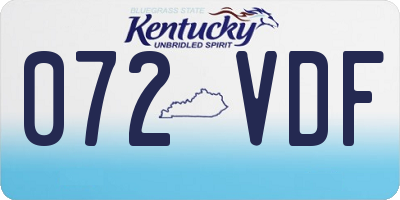 KY license plate 072VDF