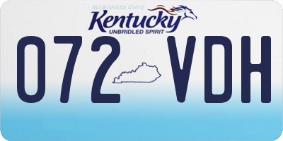 KY license plate 072VDH