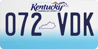 KY license plate 072VDK