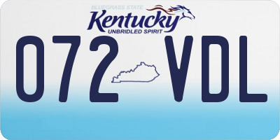KY license plate 072VDL