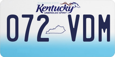 KY license plate 072VDM