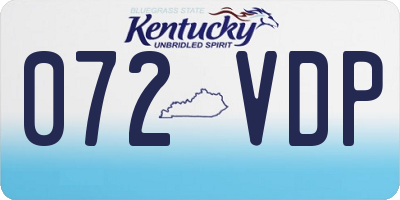 KY license plate 072VDP