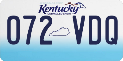 KY license plate 072VDQ