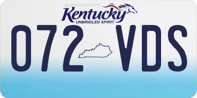 KY license plate 072VDS