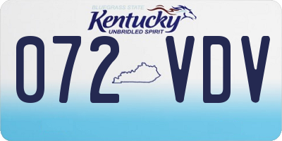 KY license plate 072VDV