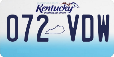 KY license plate 072VDW