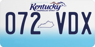 KY license plate 072VDX