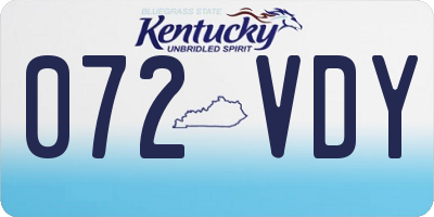 KY license plate 072VDY