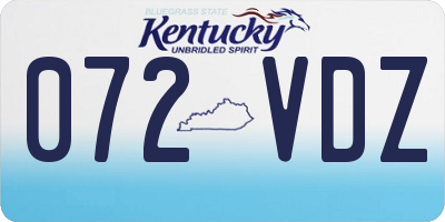 KY license plate 072VDZ