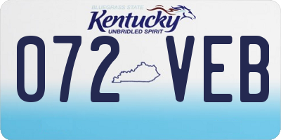 KY license plate 072VEB