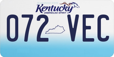 KY license plate 072VEC
