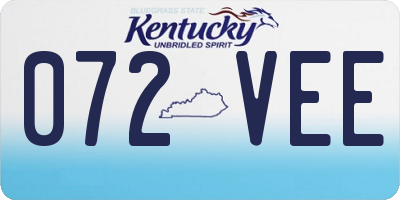 KY license plate 072VEE
