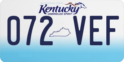 KY license plate 072VEF
