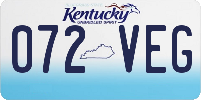 KY license plate 072VEG