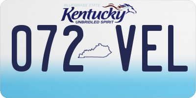 KY license plate 072VEL